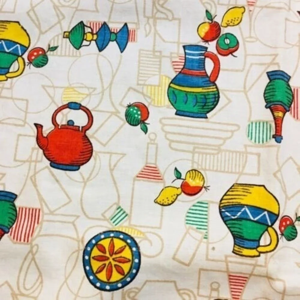 Vintage Retro Printed‎ Tablecloth Cafe Themed Rectangle 44x52